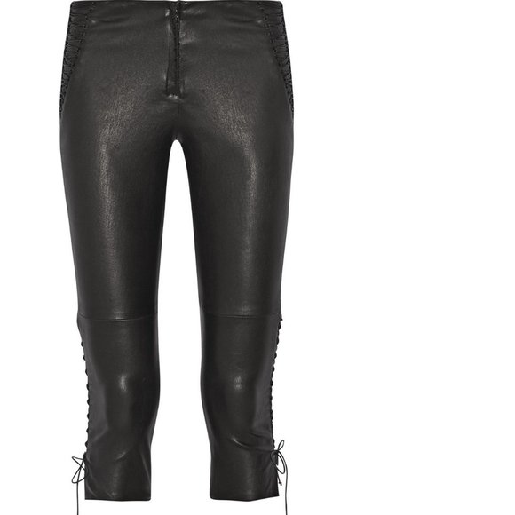 ISABEL MARANT • Cleavon Black Leather Leggings 42 - Picture 9 of 14